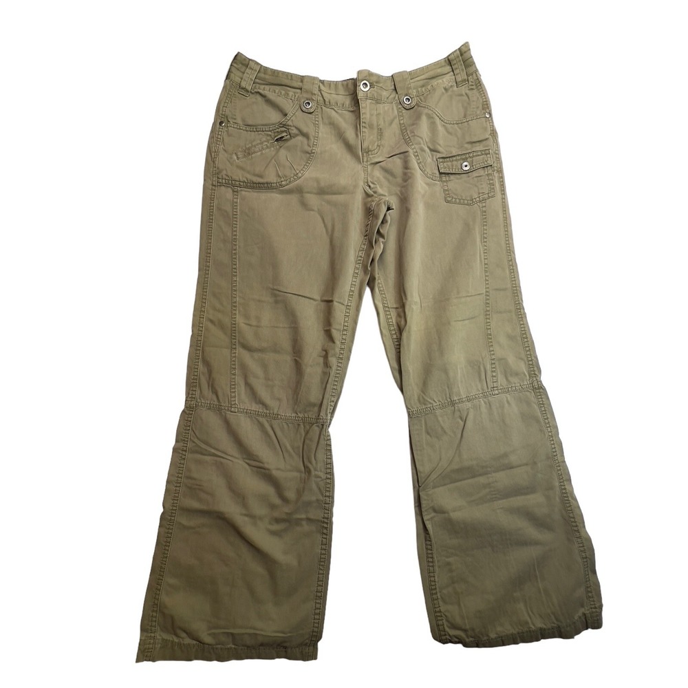 Natural Reflections Women's Olive Green Pants size 14 Made in India Floral Top